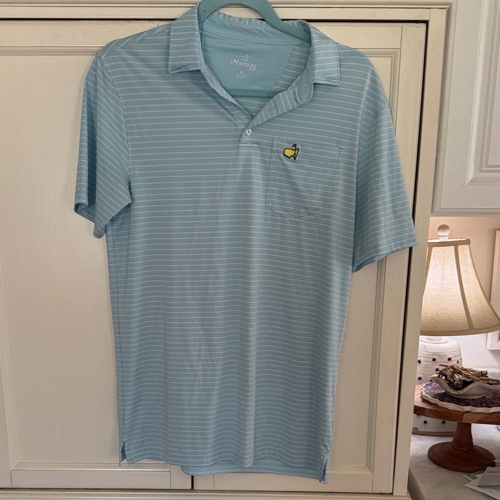 Masters Sky Blue Striped Polo Shirt